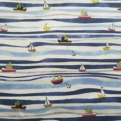 Small Boats Calm Seas Adorable Japanese Cotton/Linen Shirting/Light Duck Cloth • $18