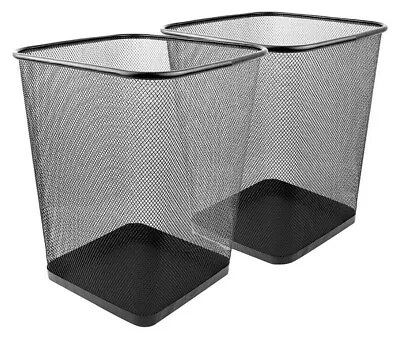 6 Gal Mesh Metal Wastebasket 2 Pack Black • $18.70