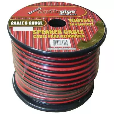 Audiopipe CABLE8100BLK 8 Gauge Speaker Wire 100' Red/Black • $79.06