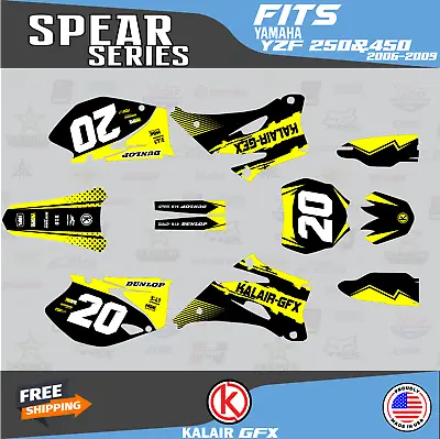 Graphics Kit For Yamaha YZ250F YZ450F (2006-2009) YZ 250F YZ 450F Spear - Yellow • $108.99