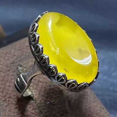 Islamic 925 Sterling Silver Ring Natural Agate Sharaf Al Shams Aqeeq شرف الشمس • $65