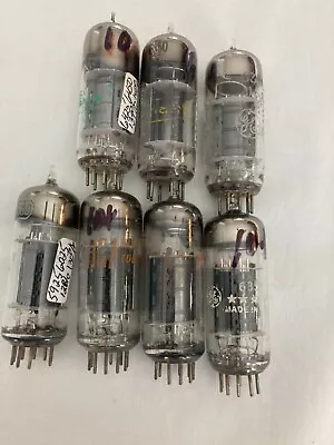 Lot 0f (7) 6350 Vacuum Tubes -Various Brands Black Plates / Very Strong And Bal • $29.99