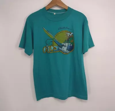 $26.99 • Buy Vintage Cabo San Lucas Sail Catamaran Boat Single Stitch Green T-Shirt Mens L