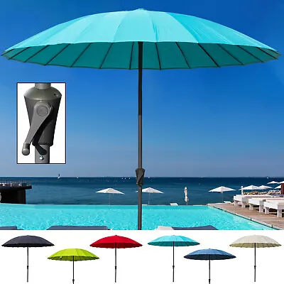 Garden Parasol Large 2.5M Sun Shade Metal Patio Crank Handle Canopy Umbrella • £64.99