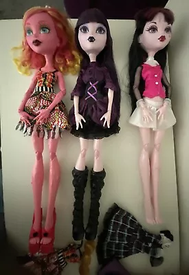 Monster High Frightfully Tall Elissabat Draculaura Gooliope 17” Lot 3 Dolls USED • $202.50