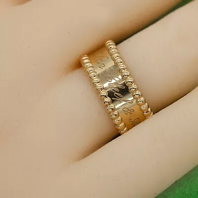 VCA VAN CLEEF & ARPELS 18K Rose Gold Perlée Band Ring - Sz 50 (17629) • $1980