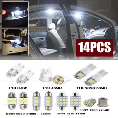 14x Car Interior Lights Package Kit Map Dome License Plate LED Bulbs Accessories • $8.40