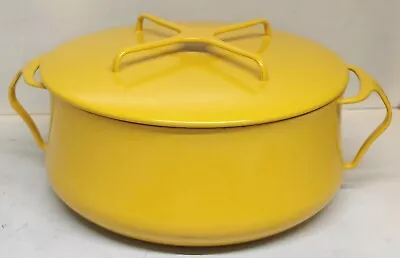 Vintage Dansk Kobenstyle Yellow Enamel 4qt Pot Trivet Lid 10” France Dutch Oven • $39.99