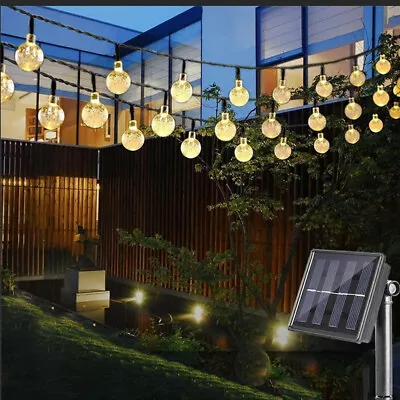 36FT Solar Fairy String Lights 60 LED Outdoor Festival Garden Party Decoration • £9.99