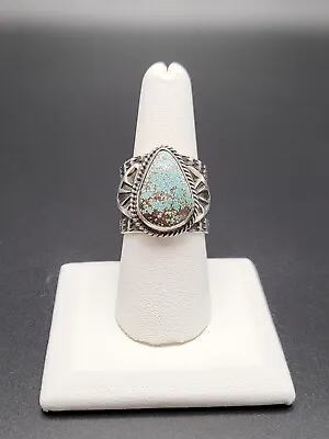 Native American Navajo Sterling #8 Mine Turquoise Ring Size 8 Sunshine Reeves • $207.20