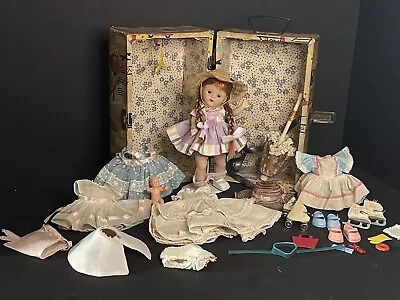 1950s GINNY DOLL With Ginny TRUNK + Clothes Dress Skates Accessories VOGUE • $37.44