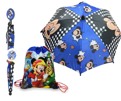 Mickey Or Paw Patrol Kids/Toddlers Umbrella & Drawstring Backpack Set: • $17.99