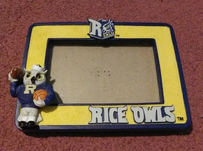 £7.90 • Buy Rice Owls Football & Basketball 3d Standing Picture Frame For 3.5 X 5 Pictures