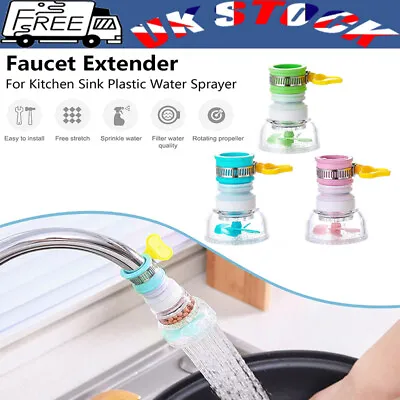 Water Filter Faucet Filter 360 Degree Adjustable Water Tap Extension Filter Tap • £6.96