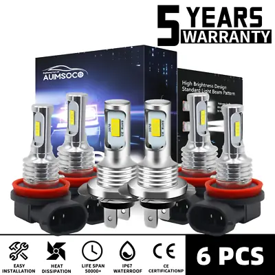 H7+H11+H11 For Ford Fusion Sedan 4-Door 2006-2016 6X LEDS Headlights & Fog Bulbs • $37.99