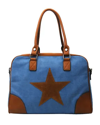 £29.99 • Buy The Olive House® Star Design Tote Style Bag Handbag Blue