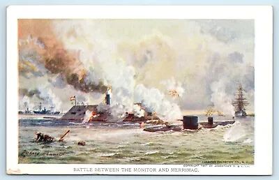 POSTCARD Battle Between The Monitor And Merrimac 1907 Jamestown Exposition • $7.95