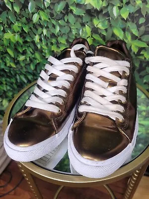 $25 • Buy Zara Man Sneakers Shoes Bronze Shiny Size Eu 42 US 9 