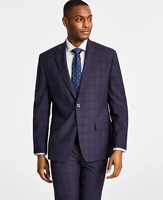 Michael Kors Men's Plum Plaid Suit Jacket 44R • $77.85