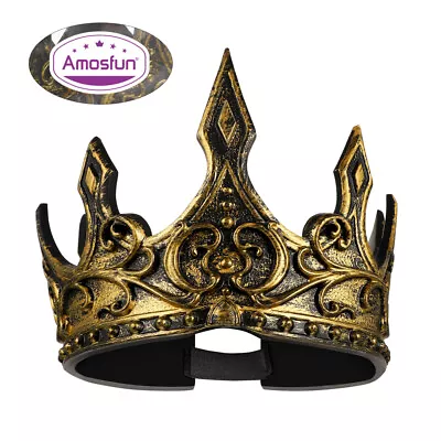 Deluxe Medieval Crown Adults Fancy Dress Men King's Coronation Party Headdress • $10.66