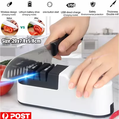 Electric Knife Sharpener Professional Kitchen Scissor Knife Sharpening Tool AU • $33.81