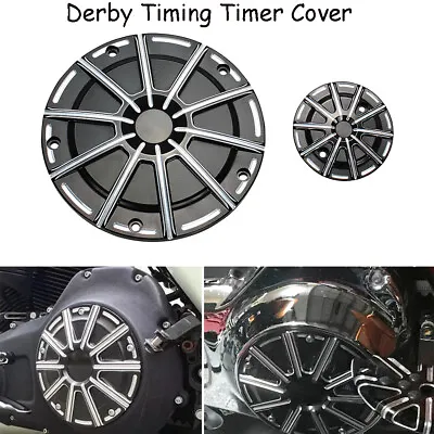 $68.20 • Buy Black 5-Hole Derby & 2-Hole Timing Timer Covers For Touring & Trike Models 2016+