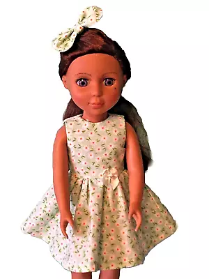 Handmade 14” Doll Dress With Bow. Fits Wellie Wisher And Glitter Girl Dolls • $7.99