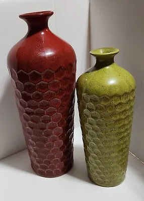 Vases Geometric Pattern 2 Modern Vase Home Decor 11 Inch And 12 Inch • $23