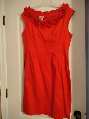 Maggie L Womens Dress Size 14 Peach Orange Sleeveless Sheath  • $17.50