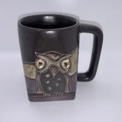 Mara Art Pottery Stoneware Three Owl Mountain Coffee Mug Artist Signed • $23.99