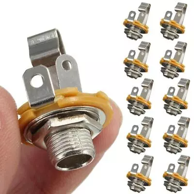 10x Electric Guitar Bass Audio 1/4  6.35mm Mono Input Socket DIY. Jack✨ • $3.18