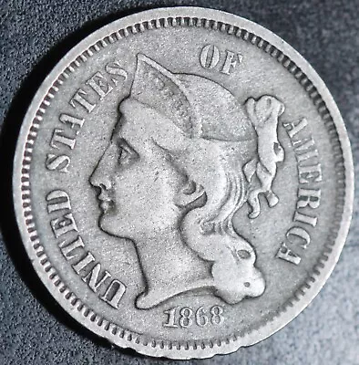 1868 Three 3 Cent Nickel • $17.50