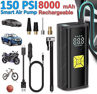 150 PSI Tire Inflator Car Air Pump Compressor Electric Portable Auto 12V 3600mAh • $21.98