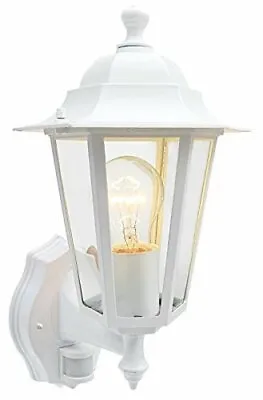 Outdoor 4 6 Sided Black Or White Wall Lantern Security Light Complete With PIR  • £28.99