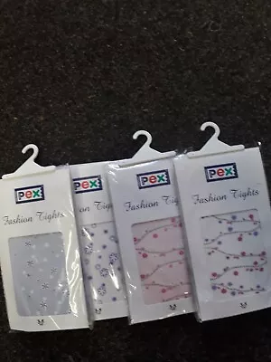 £10 • Buy Sale Bnip 4 Pairs Girls Assorted Pex Opaque Tights Size 3-5 Years