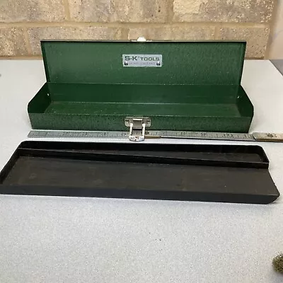 Vintage S-K TOOLS Green Socket  Box Case Only 11” Long Has Cracked Tray. • $19.99