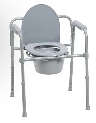 Drive Medical Folding Steel Bedside Commode Chair Portable Toilet • $30