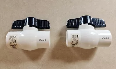 Lot Of 2 ~ White PVC RB 1 Inch Ball Valve Model 13905 Part 0021486 NEW • $19.99