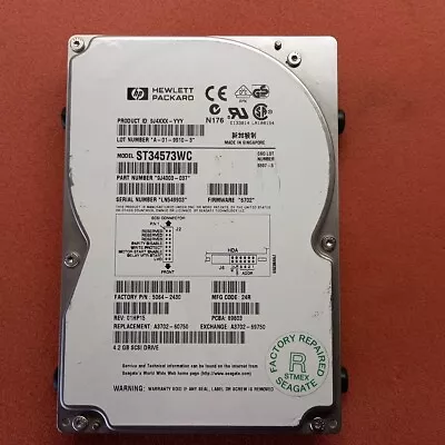 ST34573WC HP A3702-69750 4GB 80pin 3.5  SCSI Hard Drive Tested Wiped HP15 Firmwa • $34.95