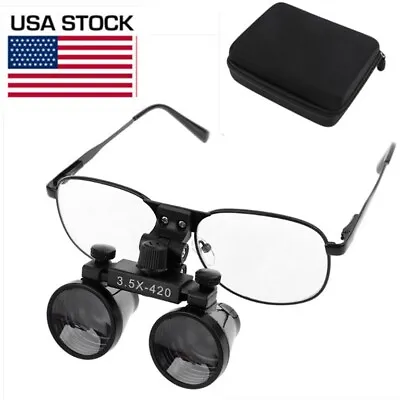 3.5X Dental Medical Binocular Loupes Metal Frame Magnifying Glasses 280-380mm US • $30.39