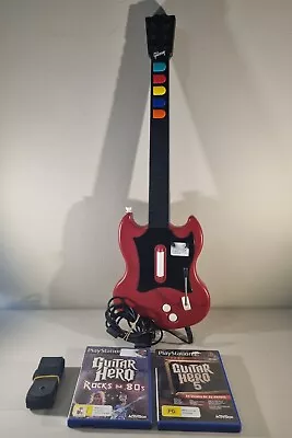 Les Paul Gibson Guitar Hero 2 Wired Guitar  Sony PlayStation 2 W 2 Games • $129.99