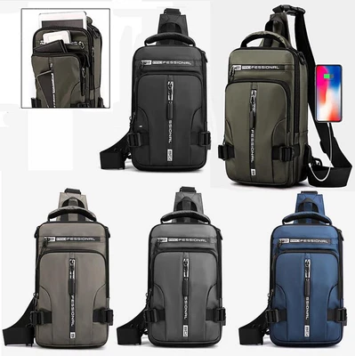 $22.85 • Buy Anti-theft Chest Shoulder Messenger Backpack Men Sling Crossbody Bag USB Port