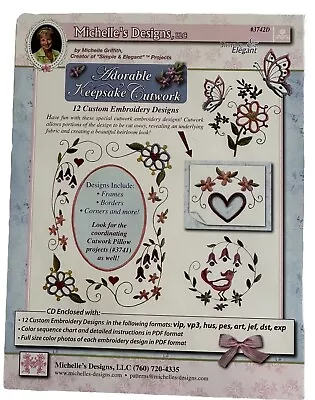 Michelle’s Designs Adorable Keepsake Cutwork #3742D Embroidery Machine Design CD • $45.95