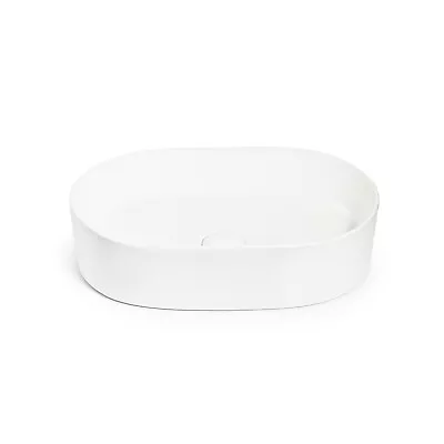 Contemporary Ceramic Matte White Above Counter Pill Shaped Bathroom Basin / Sink • $185