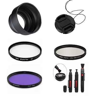 67mm Camera Bundle Collapsible Lens Hood Cap UV CPL FLD Filter For Canon Lens • $30.79