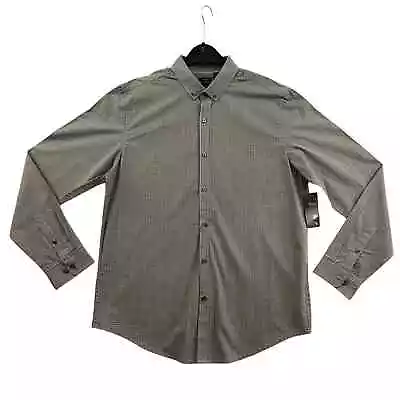 J Ferrar Shirt Mens Size Large 16-16.5 Slim Fit Gray Button Up Long Sleeve NEW • $14.45