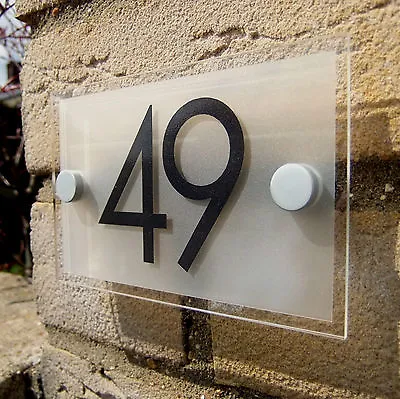 Small Acrylic House Number Plaque Sign With Stand-off Fixings • £9.25