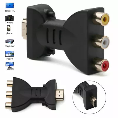 2x HDMI Male To 3 RCA Female Composite AV Audio Video Adapter Converter For TV • $15.99