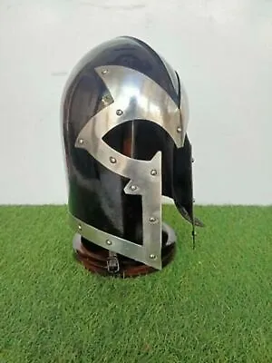 X-men Magneto Costume Cosplay Steel Helmet Wolverine With Wooden Display Stand • £150.68