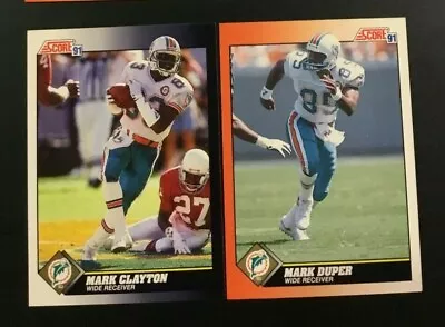 1991 Score #430 #480 Mark Duper & Mark Clayton Lot 2 Miami Dolphins   • $1.99